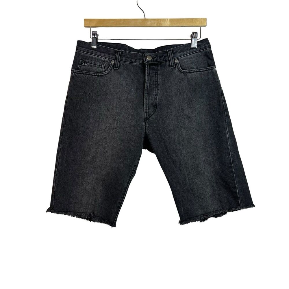 J.Lindeberg Mens Black Simon Cut Off Shorts Size 33